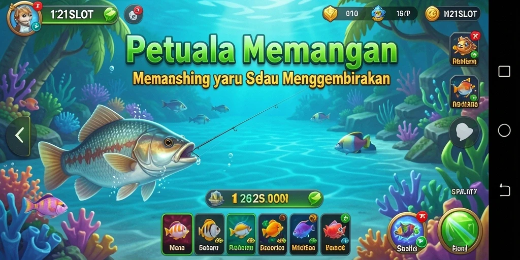 Screenshot gameplay 1121SLOT menampilkan adegan memancing yang seru dan menantang.