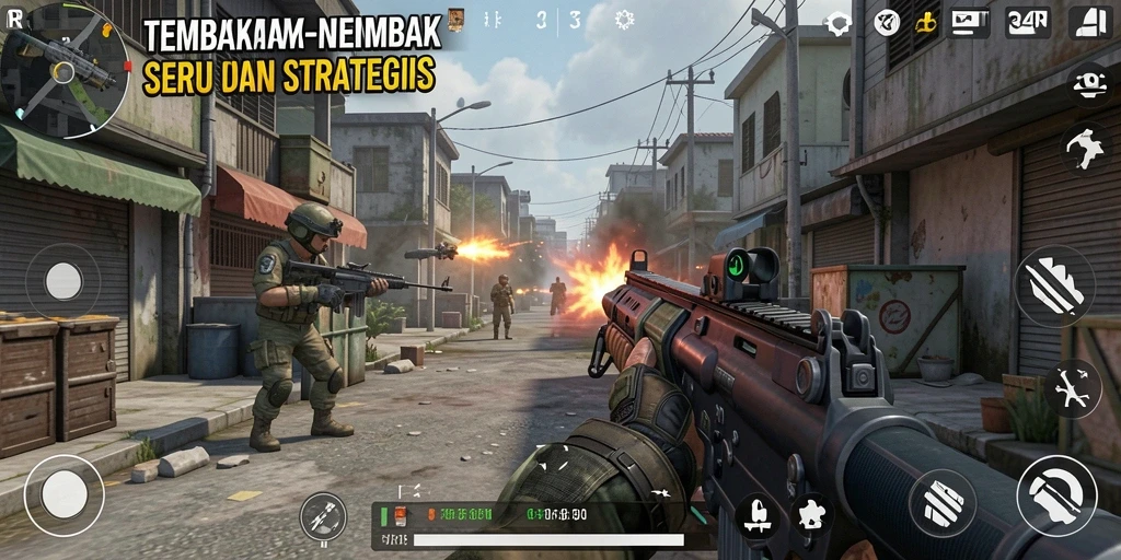 Tampilan gameplay menarik dari 34R yang penuh aksi.