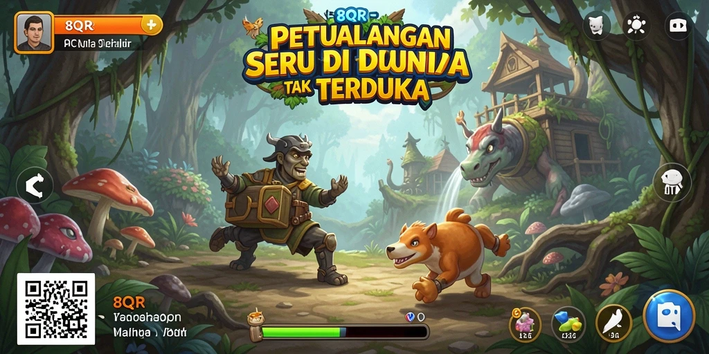 Gameplay 8QR menampilkan petualangan seru dan pemandangan yang indah.