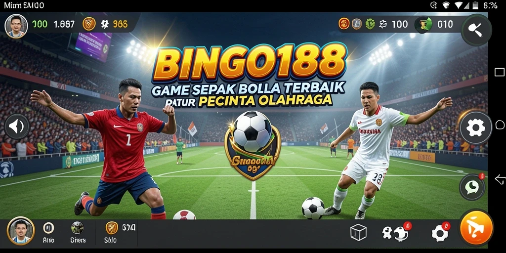 Tangkapan layar BINGO188 menampilkan pertandingan sepak bola yang seru.