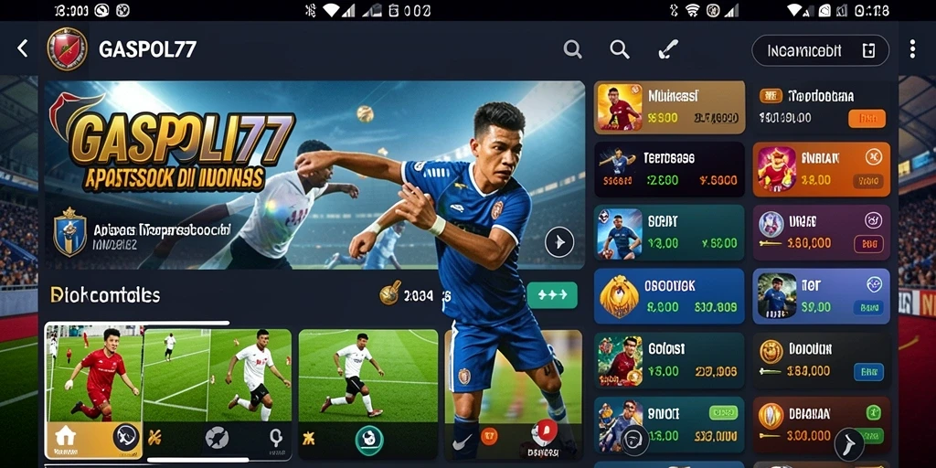 Screenshot utama GASPOL77 menampilkan taruhan olahraga yang seru.