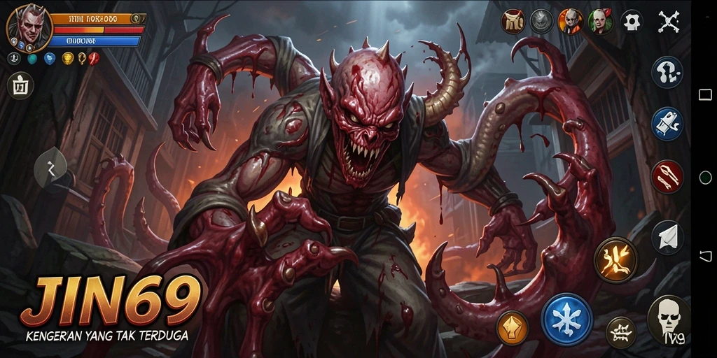 Tampilan gameplay JIN69 yang mencekam dan penuh ketegangan.