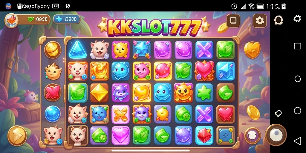 Gameplay KKSLOT777 yang seru dalam kategori Match-3.