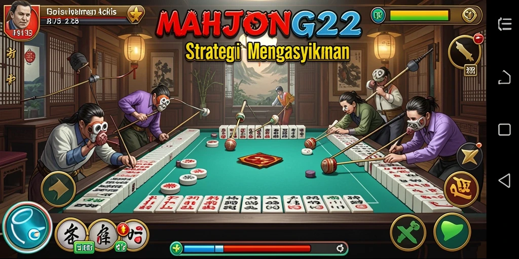 Tampilan gameplay seru dari MAHJONG222 dalam aksi dramatis.