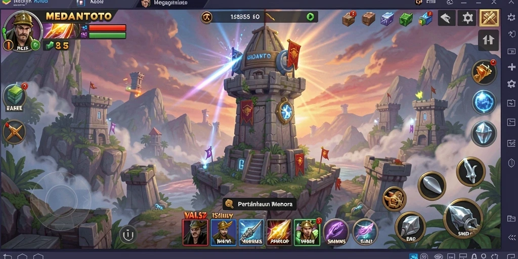 Tampilan menarik dari gameplay Tower Defense di MEDANTOTO.