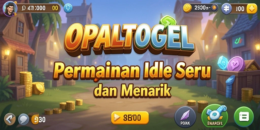 Screenshot gameplay OPALTOGEL yang menampilkan fitur Idle dan pengumpulan otomatis.