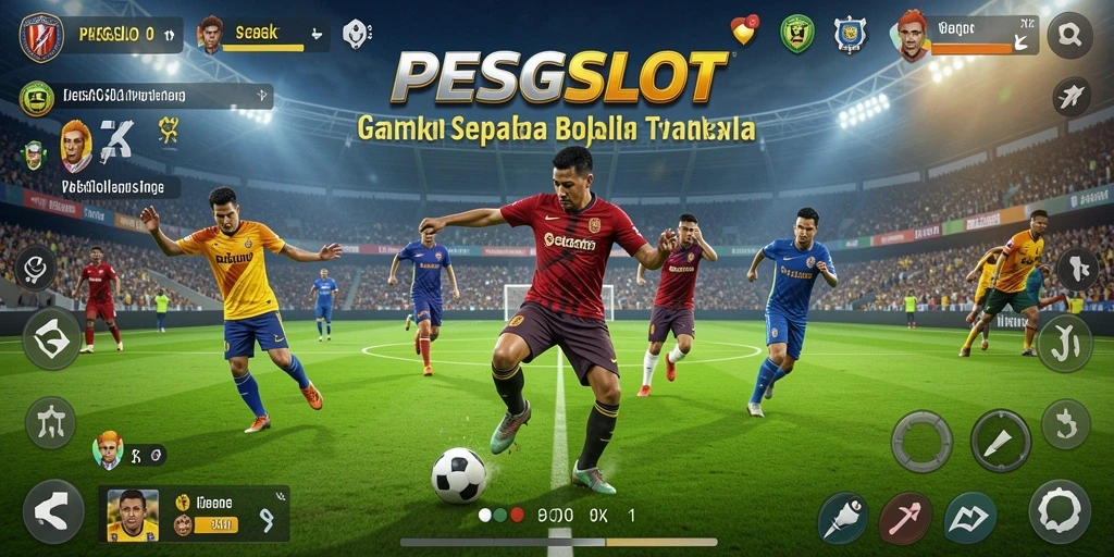 Tampilan gameplay PESGSLOT yang menarik dan dinamis saat pertandingan sepak bola.