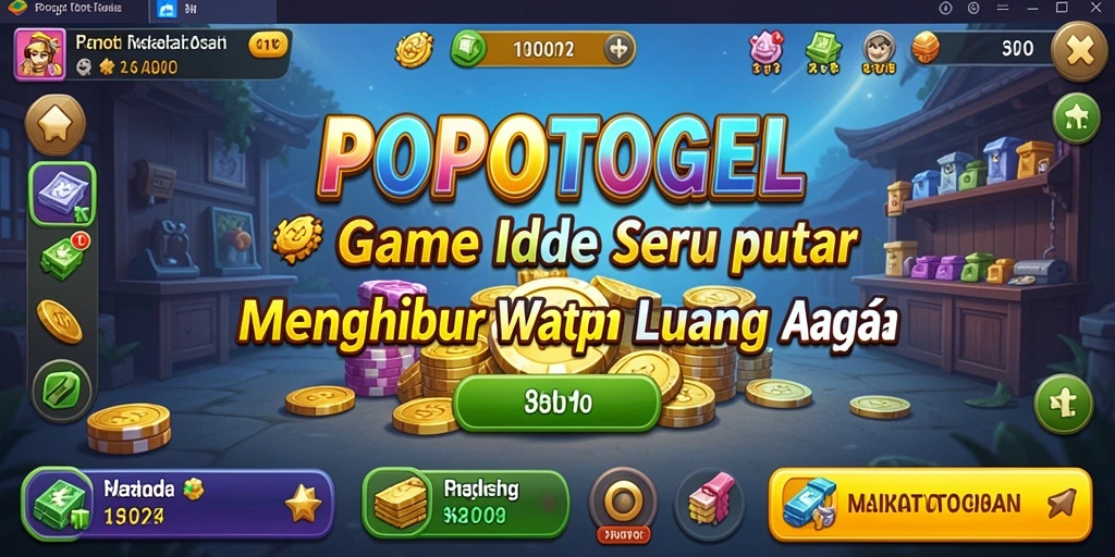 Screenshot utama menunjukkan keseruan dalam permainan Idle POPOTOGEL.