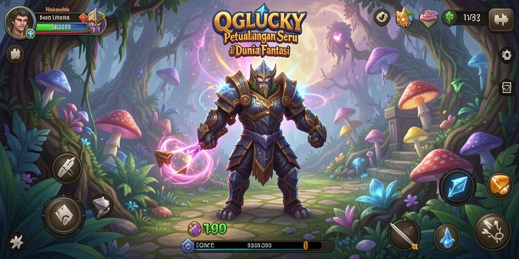 Tampilan gameplay QGLUCKY yang menampilkan petualangan seru.