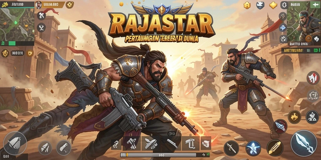Gameplay mendebarkan di arena Battle Royale RAJASTAR.