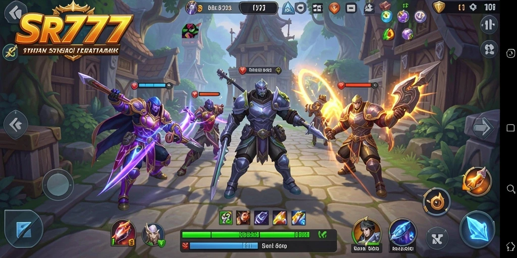 Screenshot menunjukkan aksi gameplay mendebarkan dalam SR777 dengan elemen strategi yang menonjol.
