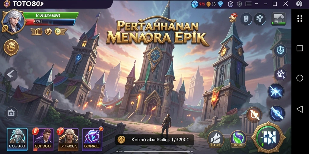 Tampilan permainan Tower Defense yang mendebarkan di TOTO80.
