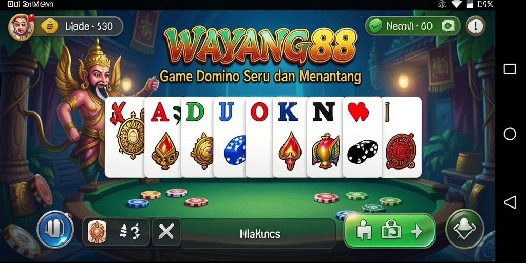 Tampilan gameplay seru dalam game Domino WAYANG88.