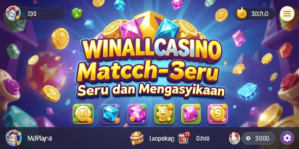 Tampilan gameplay WINALLCASINO dengan elemen colorful dan tantangan seru.